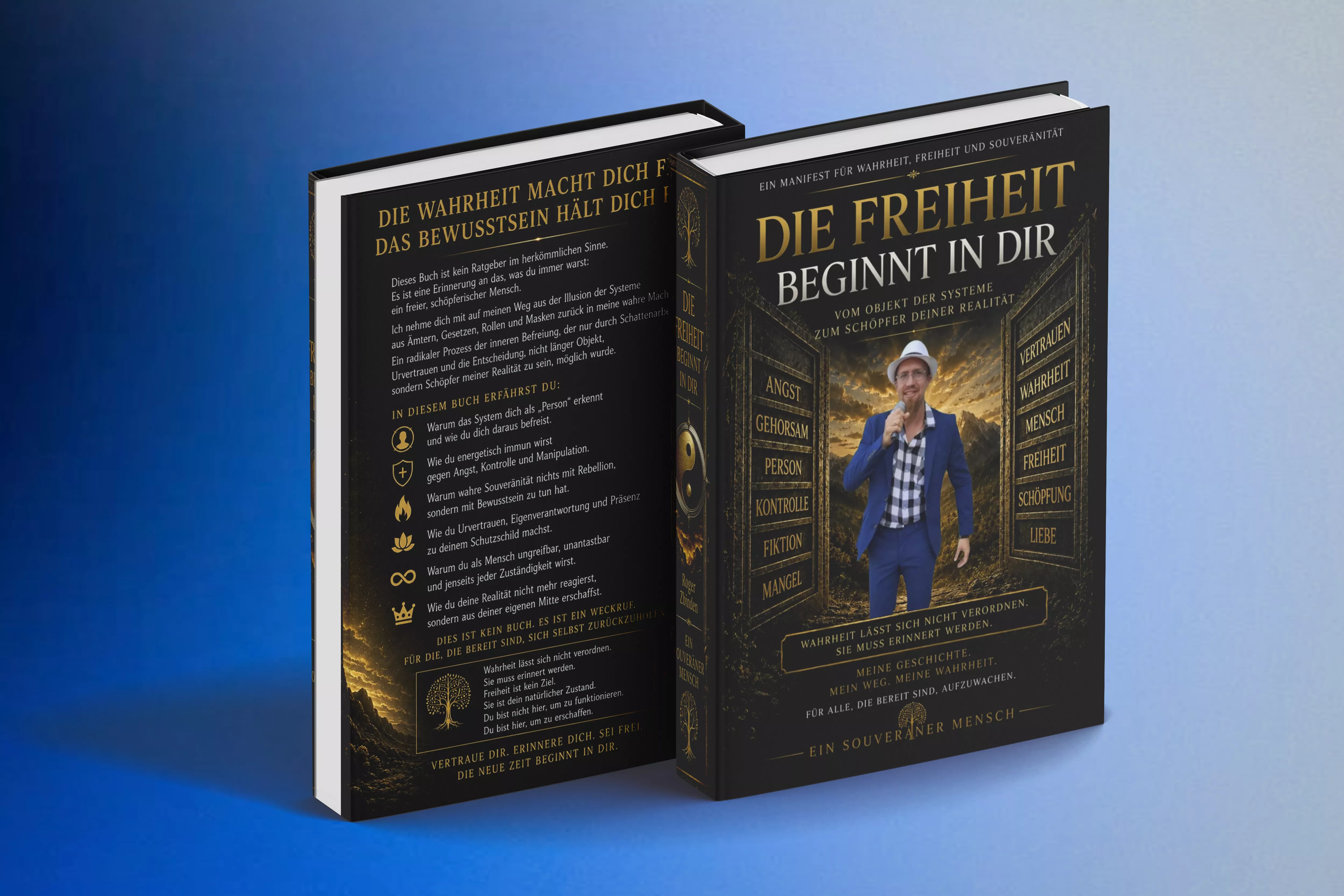 Buchcover vorne und hinten "Die Freiheit beginnt in Dir"