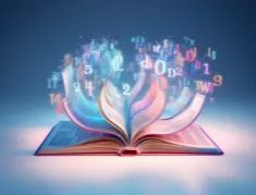 Aufgeschlagenes Buch wo Zahlen rauskommen Aufgeschlagenes Buch wo Zahlen rauskommen