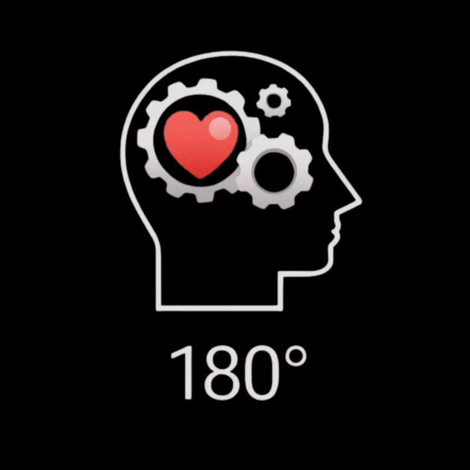 Kopf mit Zahnrad und Herz